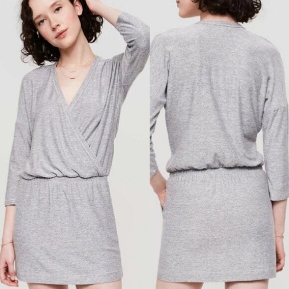 Lou & Grey Soft Marlknit Blouson Surplice Dress - Picture 2 of 10